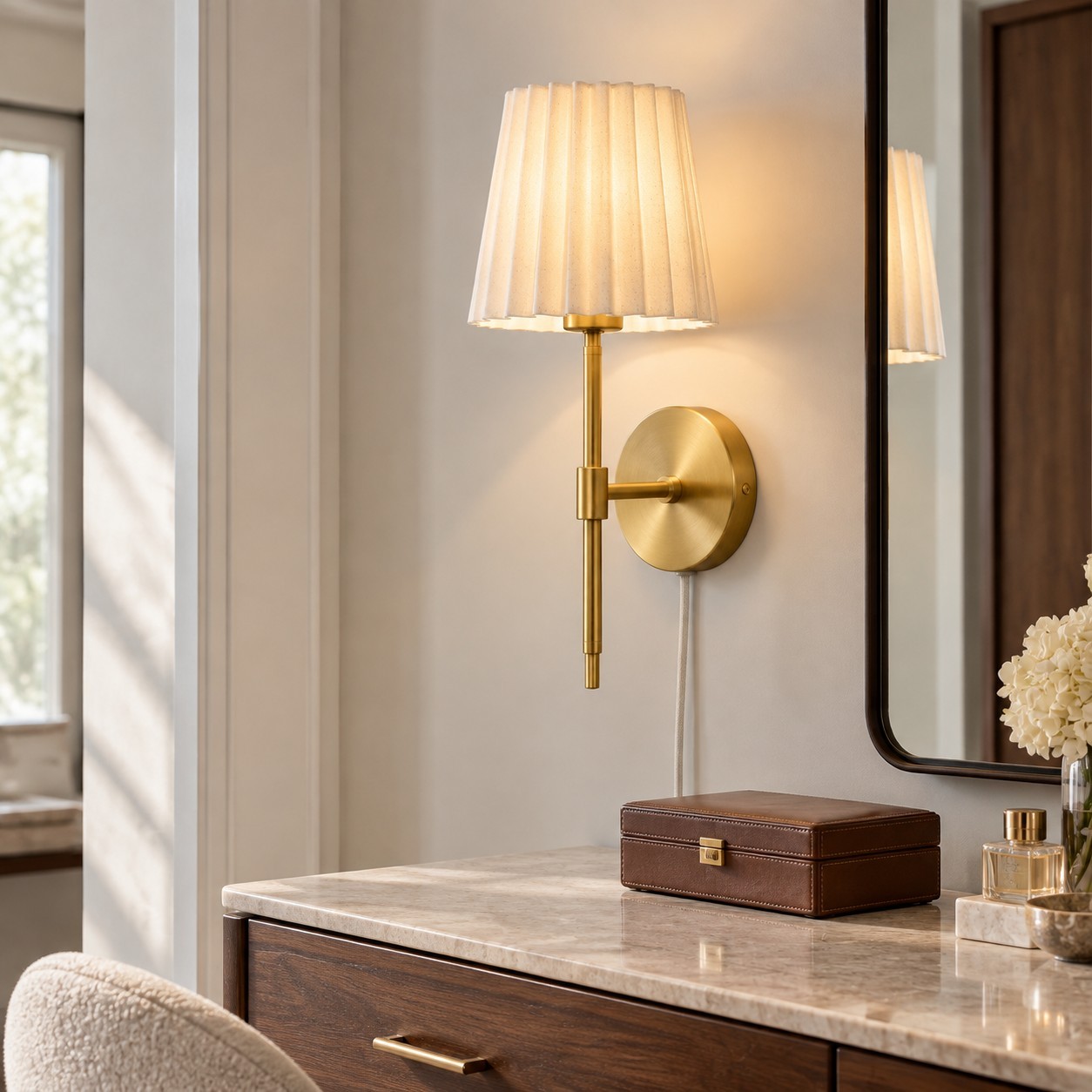 Ozir Pleated Shade Wall Sconce