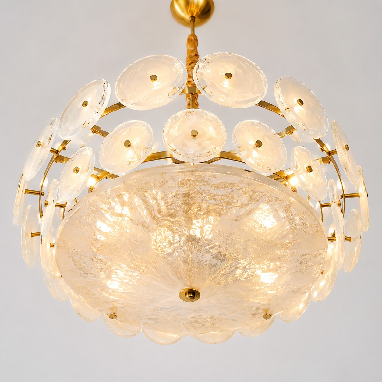 Harold Vintage Design-Forward Color Glass  Chandelier