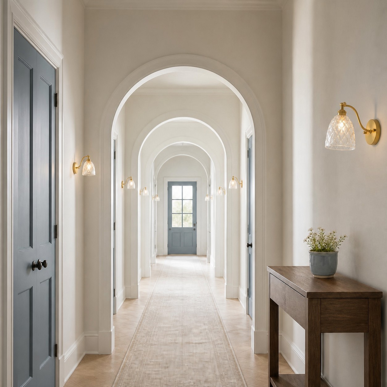 Alaric French Brass And Glass Wall Sconce
