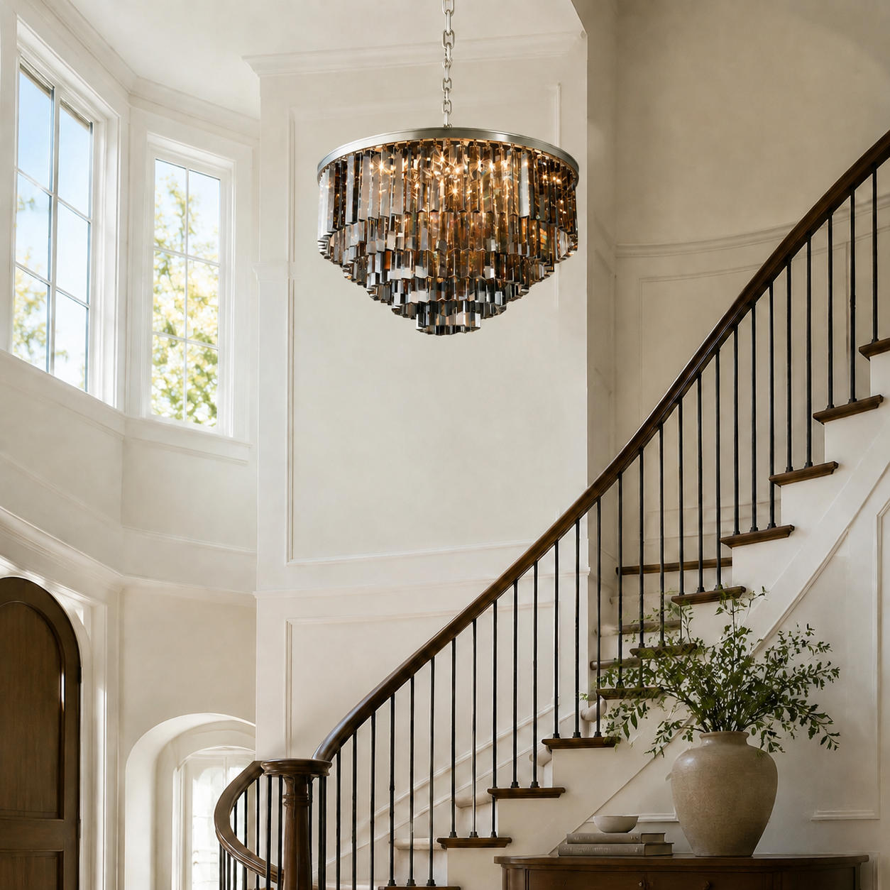 Guinevere Vintage Luxury Tiered Round Crystal Chandelier