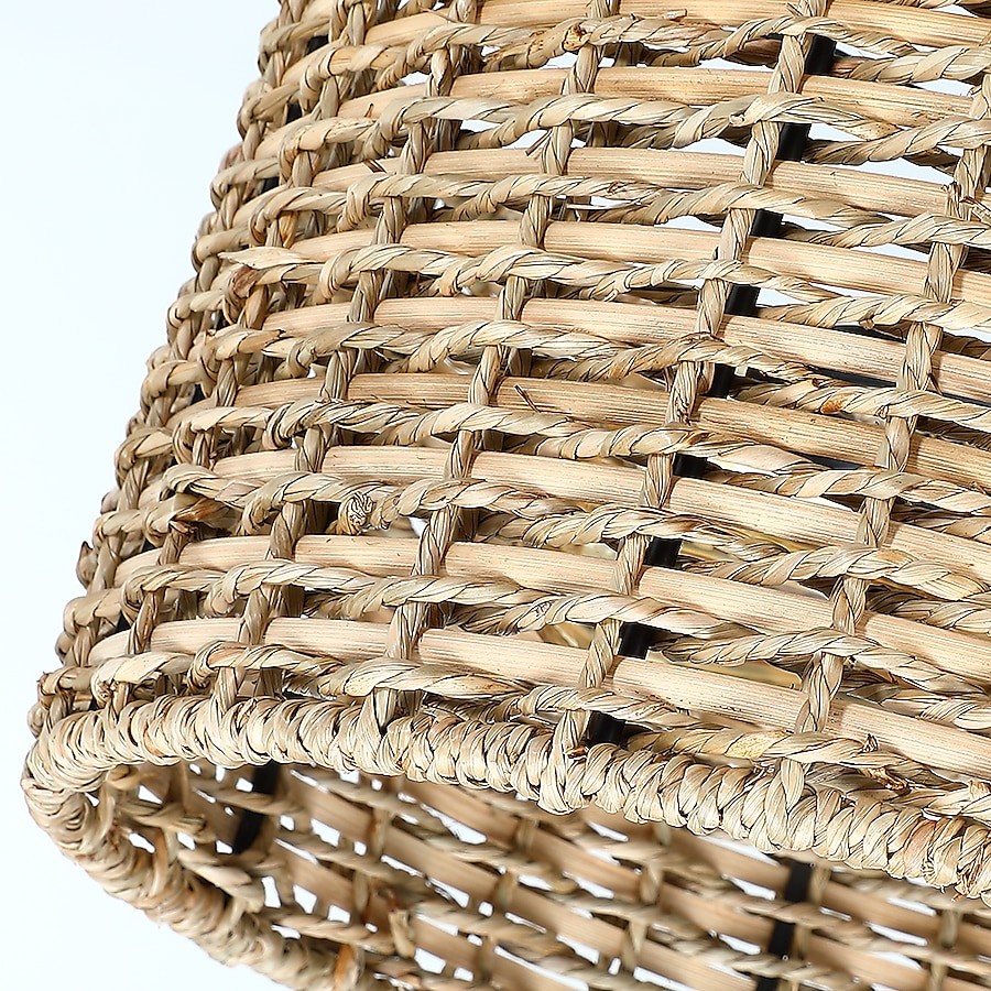 Lannister Coastal 2-Light Semi-Flush Mount Ceiling Light with Hand Woven Drum Shade for Bedroom