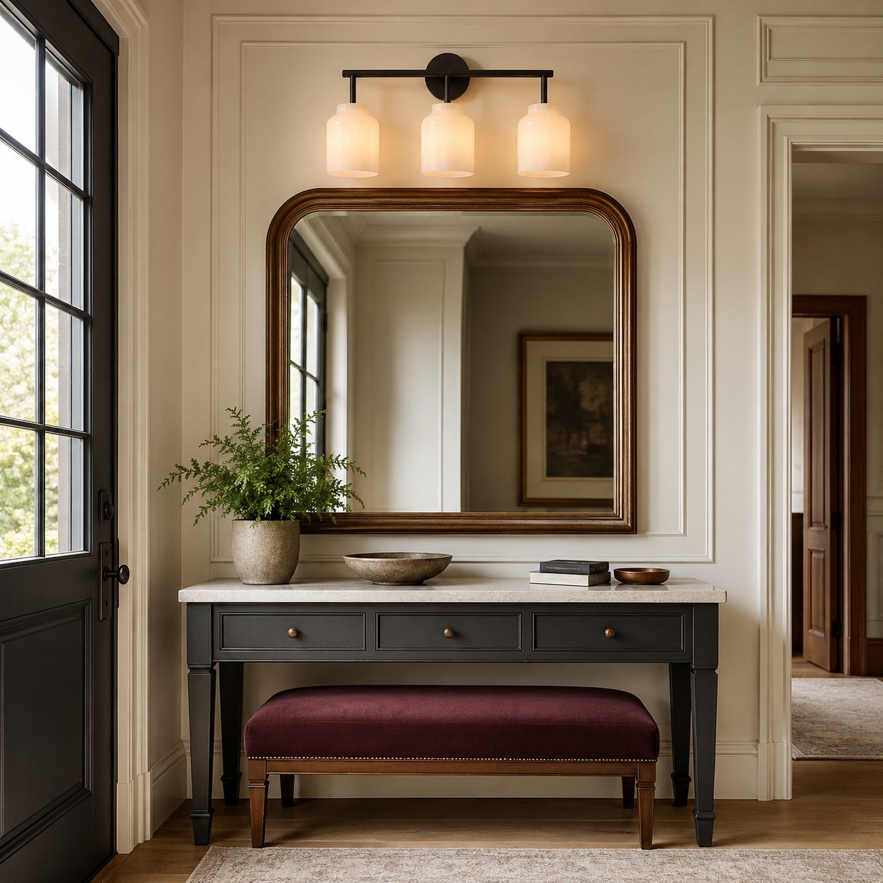 Drilon Modern 3-Light Milk Glass Bathroom Sconce