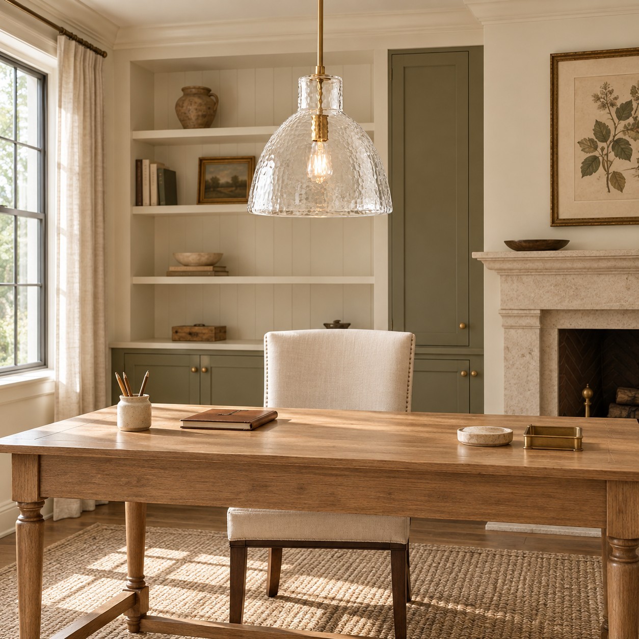 Keen Farmhouse Glass Dome Pendant Light