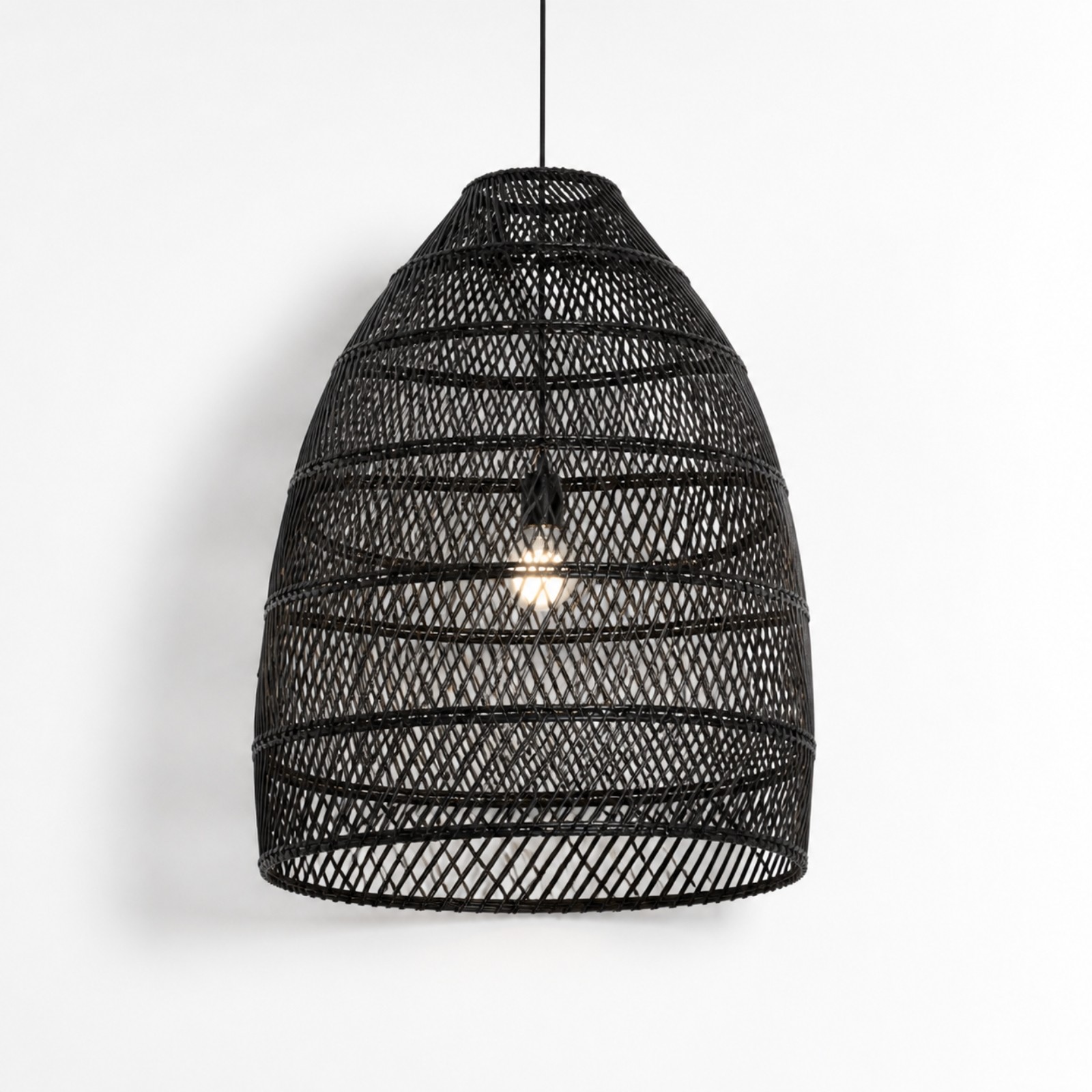 Juno Scandinavian Boho Woven Wicker Rattan Pendant Light