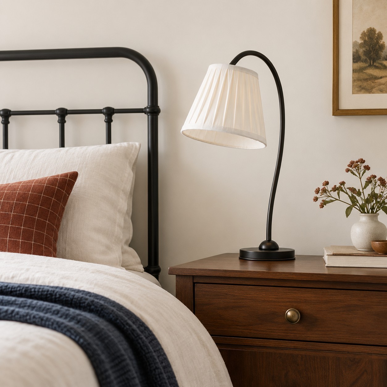 Bailey Vintage Linen Pleated Shade Table Lamp