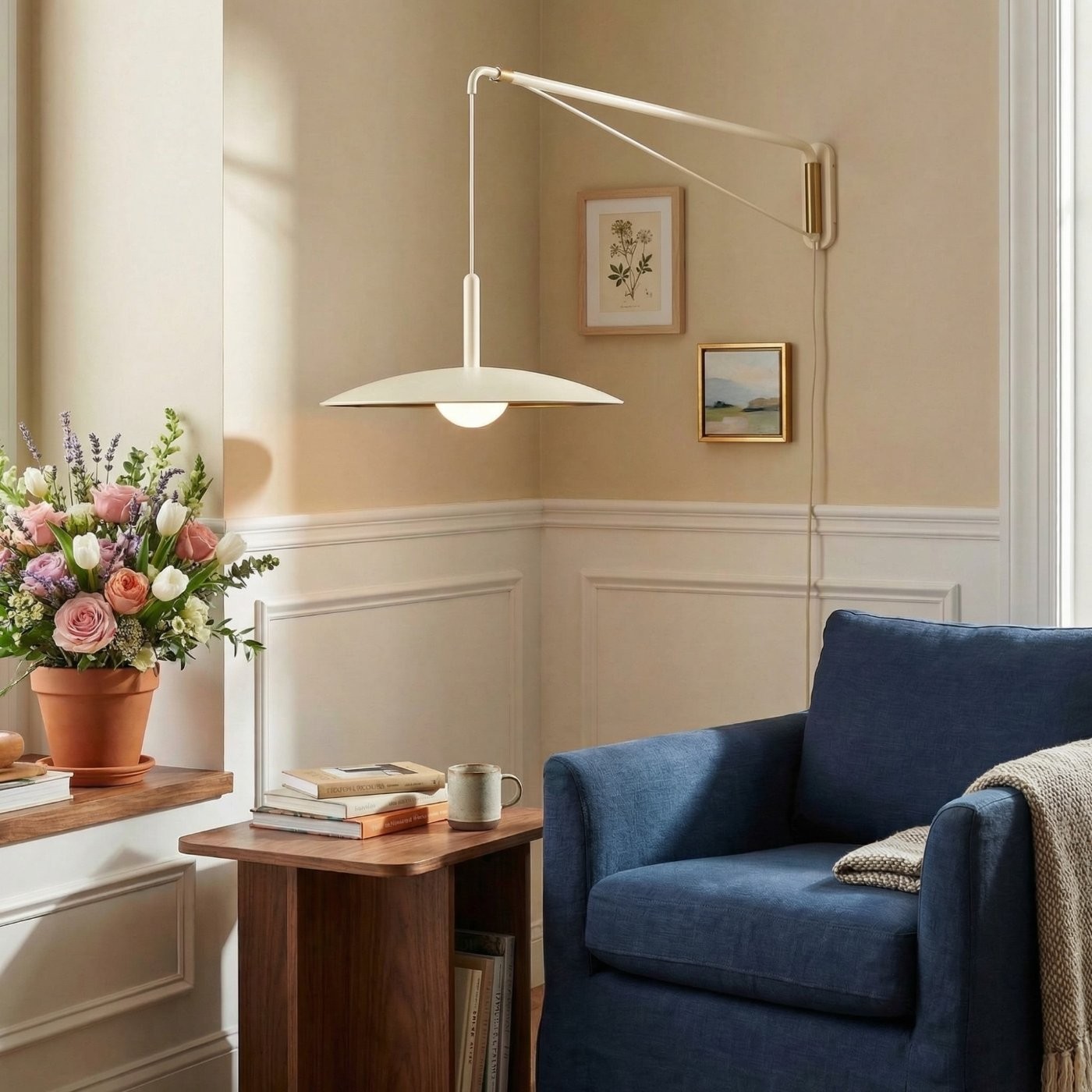 Cruz Minimalist Adjustable Plug-In Wall Sconce