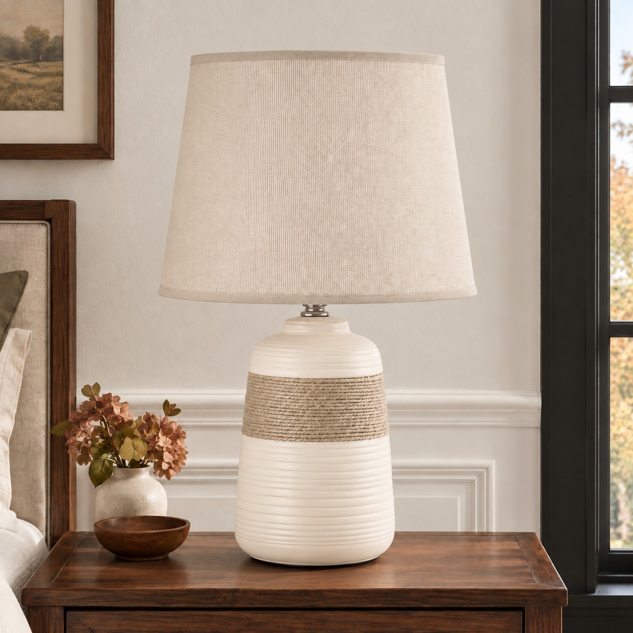 Rocco Handmade Simple Rustic Ceramic Table Lamp
