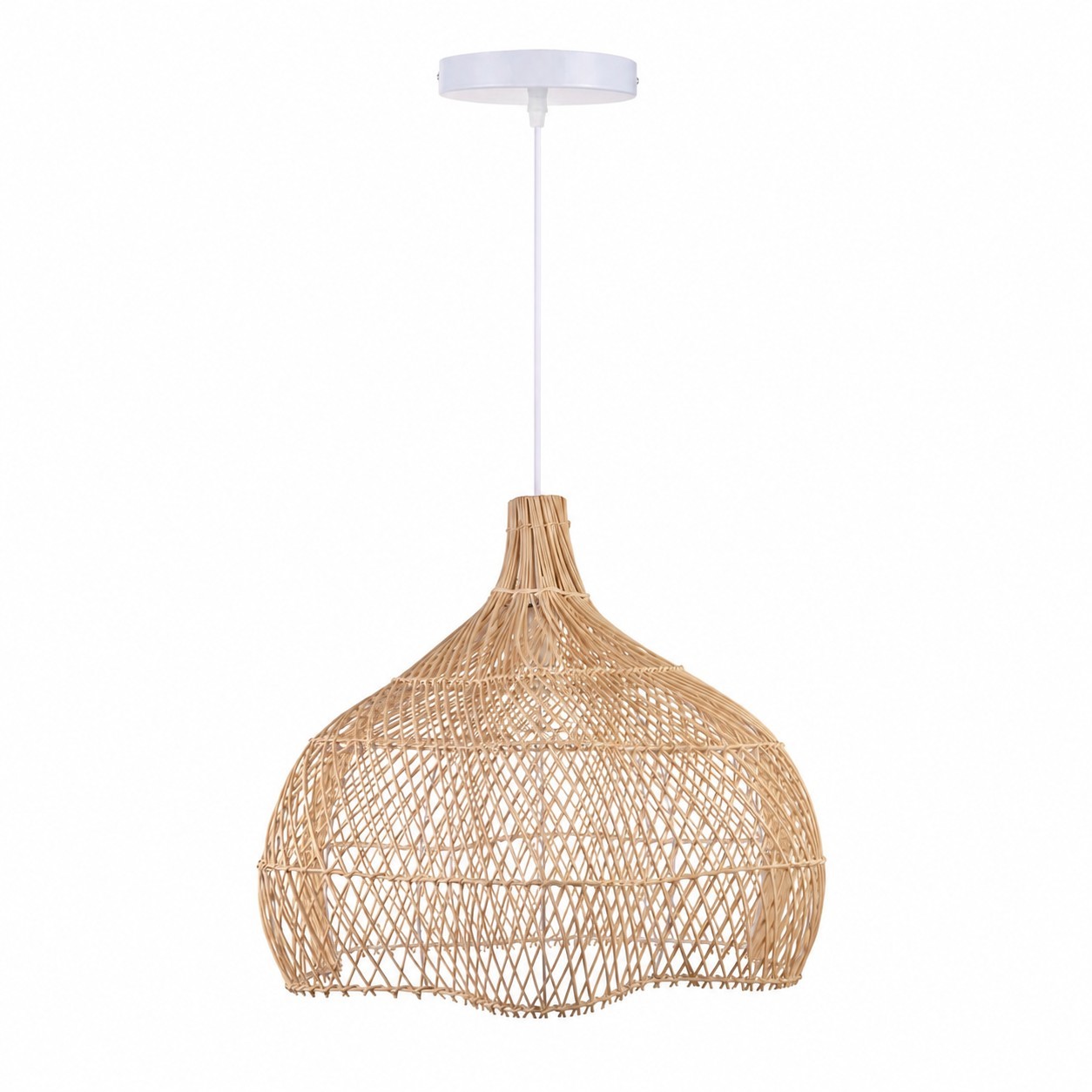 Janvi Rustic Farmhouse Style Rattan Novelty Pendant Light