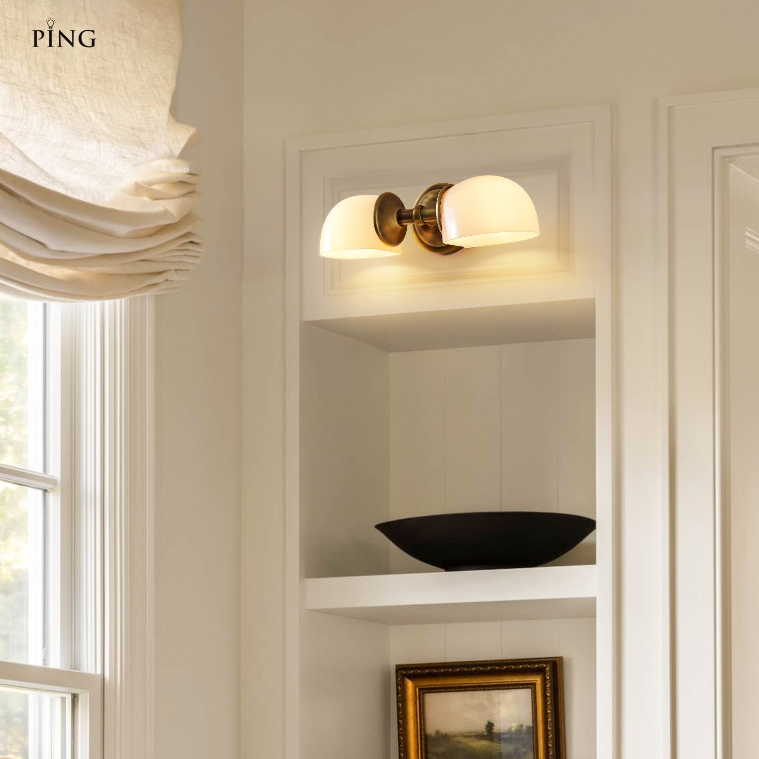 Valor Rustic Metal Double White Glass Wall Sconce