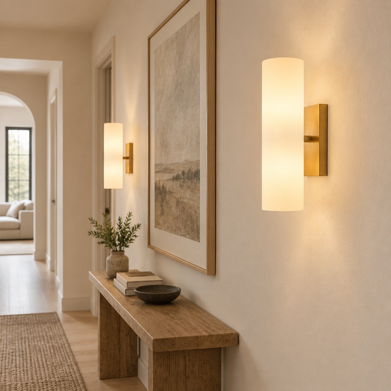 Yorix Modern Vertical Cylinder Tube Metal Finish Wall Light