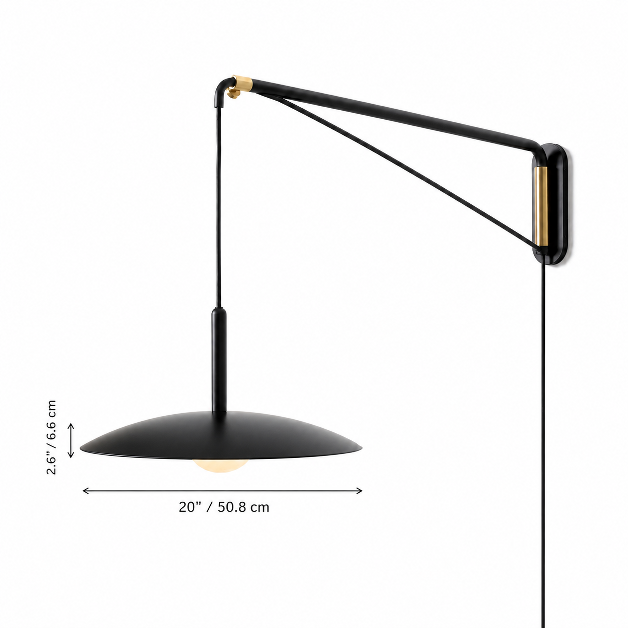Cruz Minimalist Adjustable Plug-In Wall Sconce