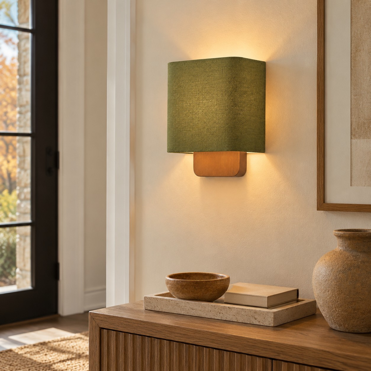 Ondine Modern Linen Fabric Shade Wall Sconce