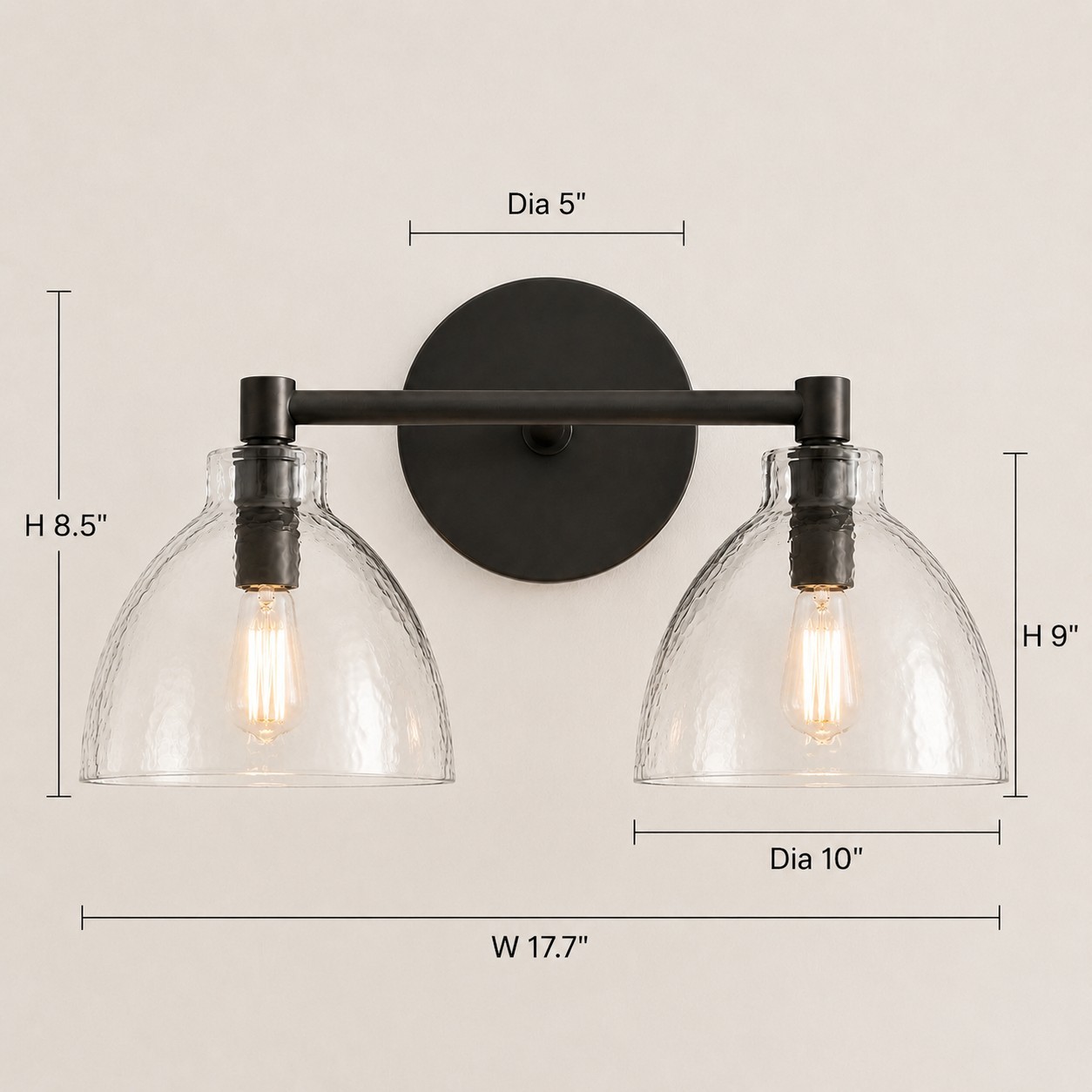 Keen Farmhouse Cooper Recycled Glass Dome Sconce