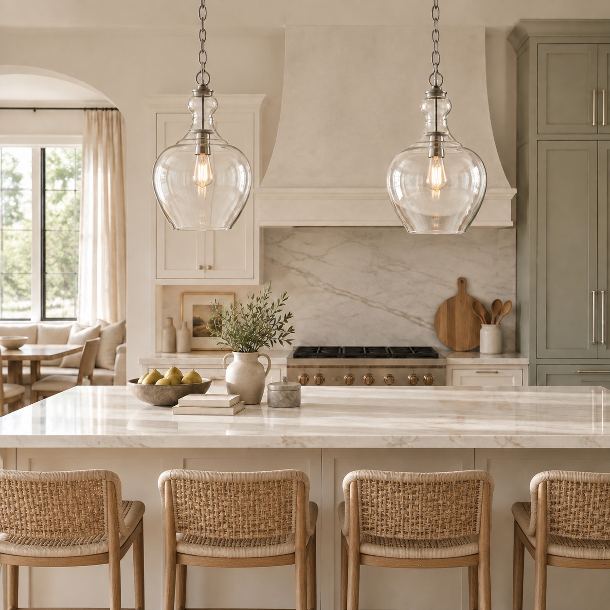 Yates Industrial Clear Glass Pendant Light