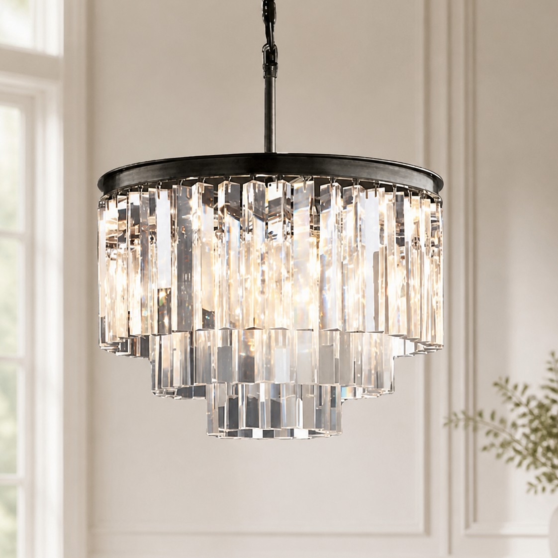 Guinevere Vintage Luxury Tiered Round Crystal Chandelier