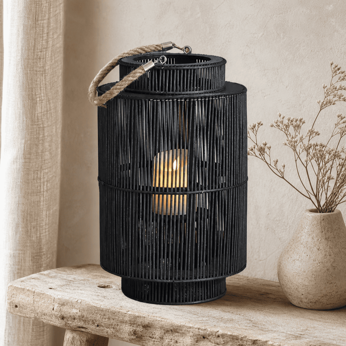 Bhavna Mirabel Japanese Indoor Outdoor Bamboo Floor Lanterns