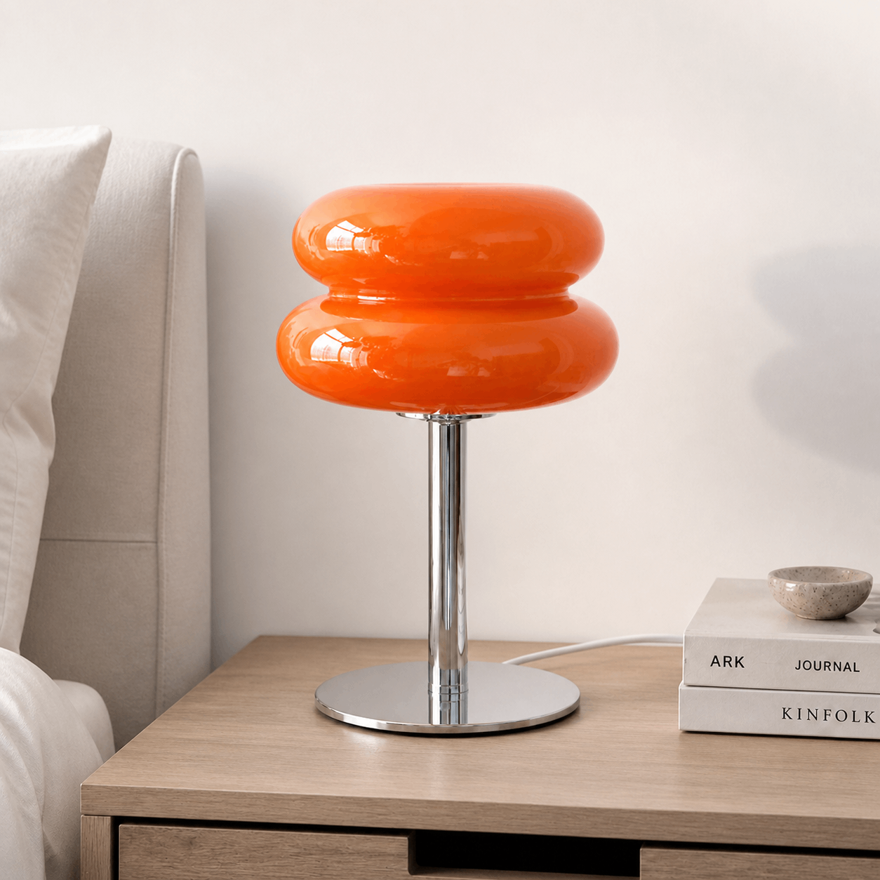 Josie Cream Glass Bauhaus Style Table Lamp