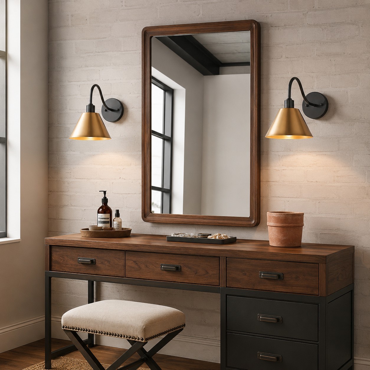 Ferm Minimalist Industrial Tapered Sconce
