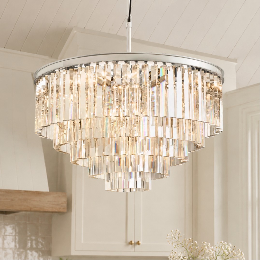 Guinevere Vintage Luxury Tiered Round Crystal Chandelier
