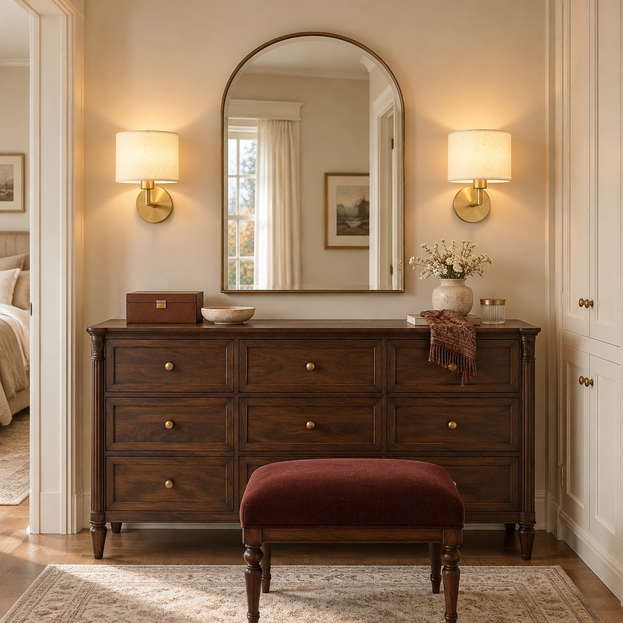 Delena Linen Drum Shade Wall Sconce