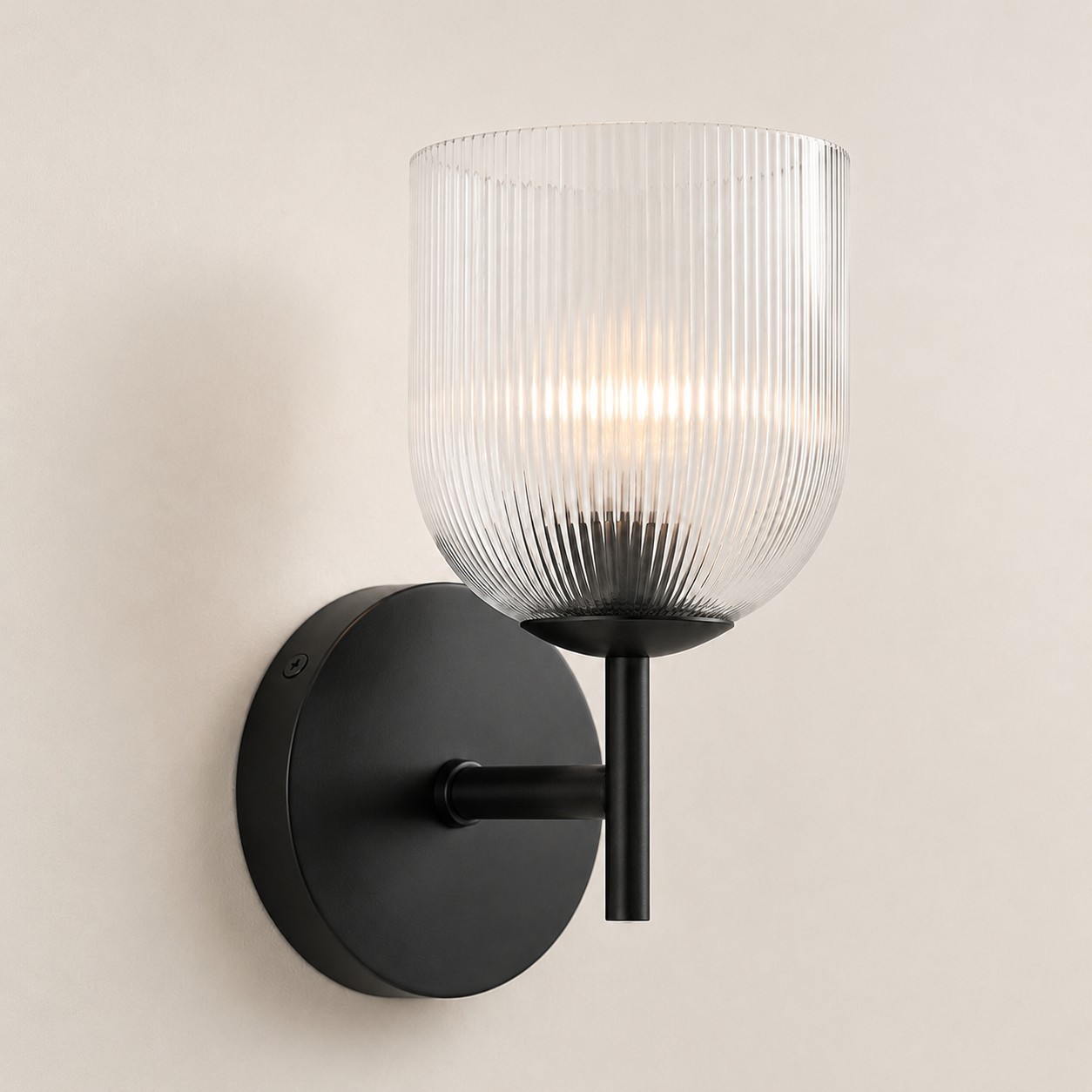 Alain Cooper Ribbed Glass Wall Sconce