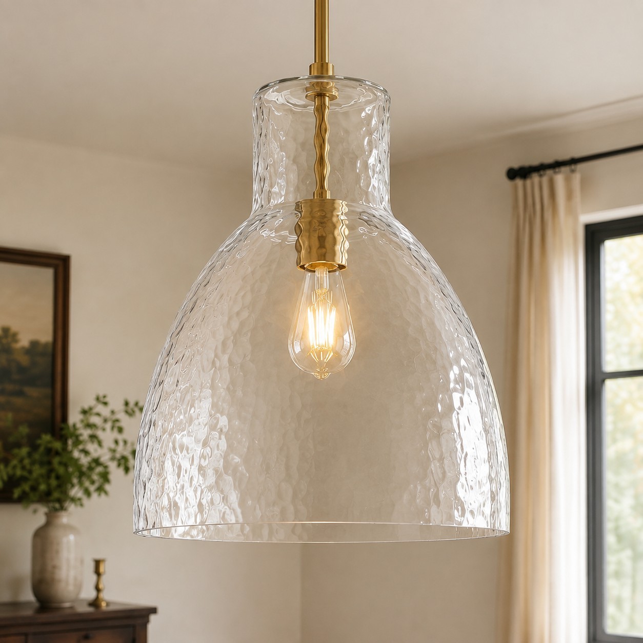 Keen Farmhouse Glass Dome Pendant Light