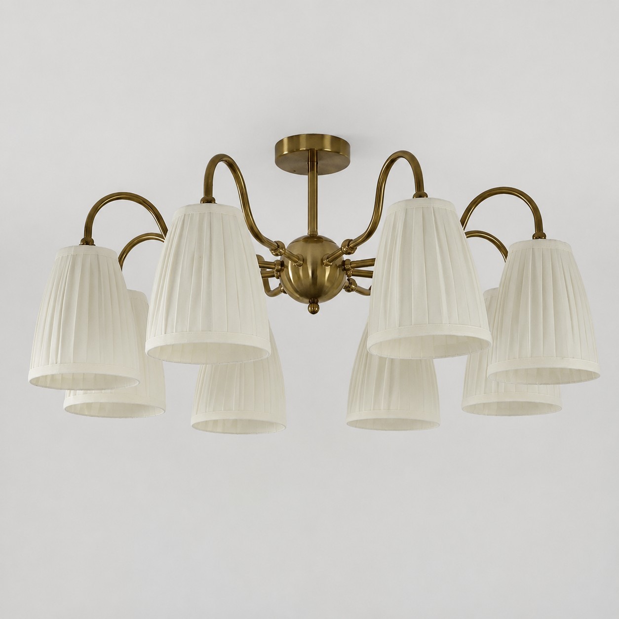 Cadmus Gold Textile Lamp Shade Semi Flush Mount Lighting
