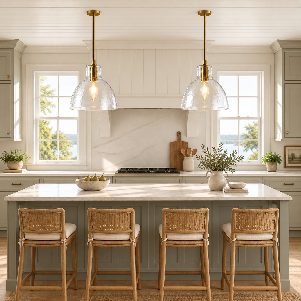 Keen Farmhouse Glass Dome Pendant Light