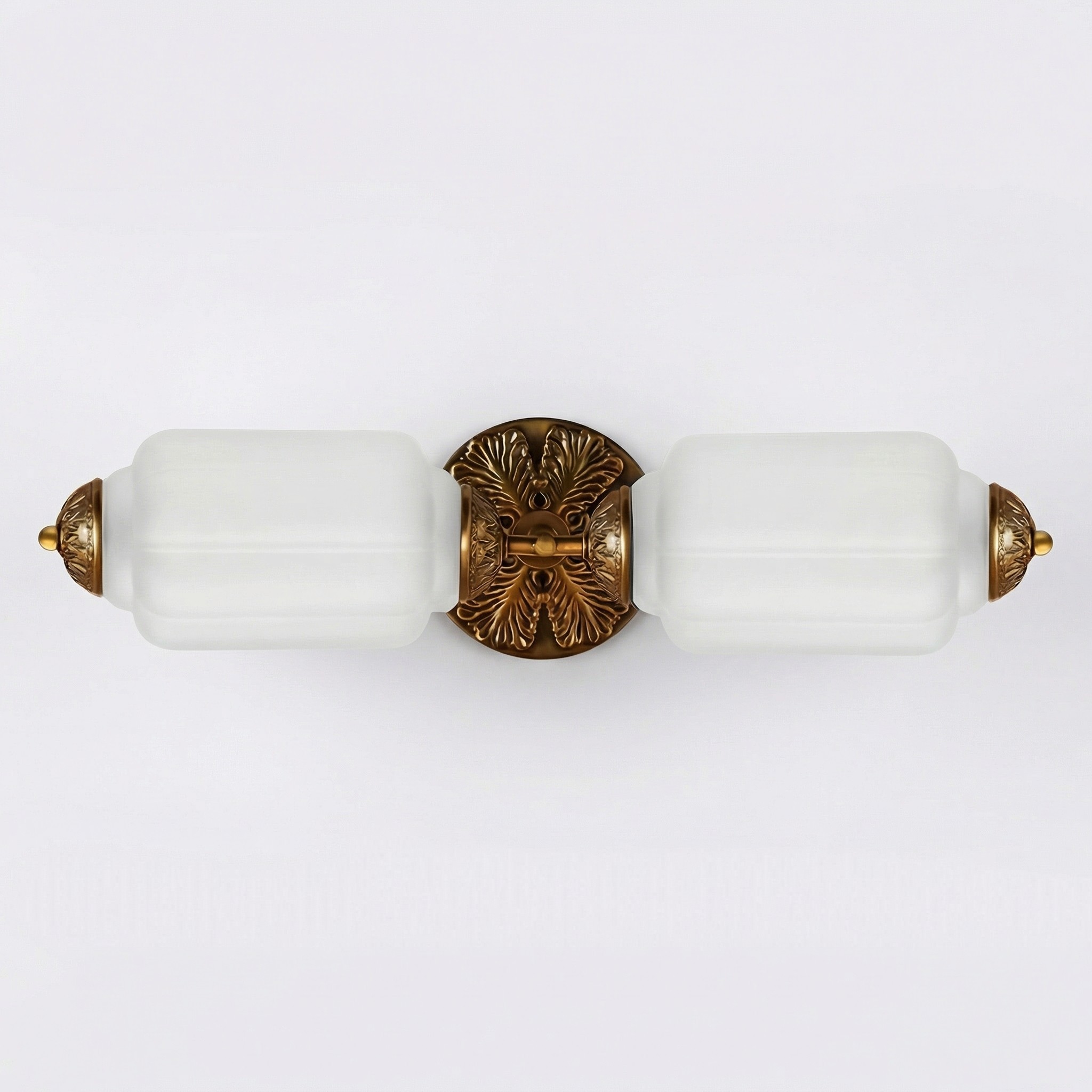 Cyrilith Vintage Art Deco Milk Glass Eloise Vanity Light