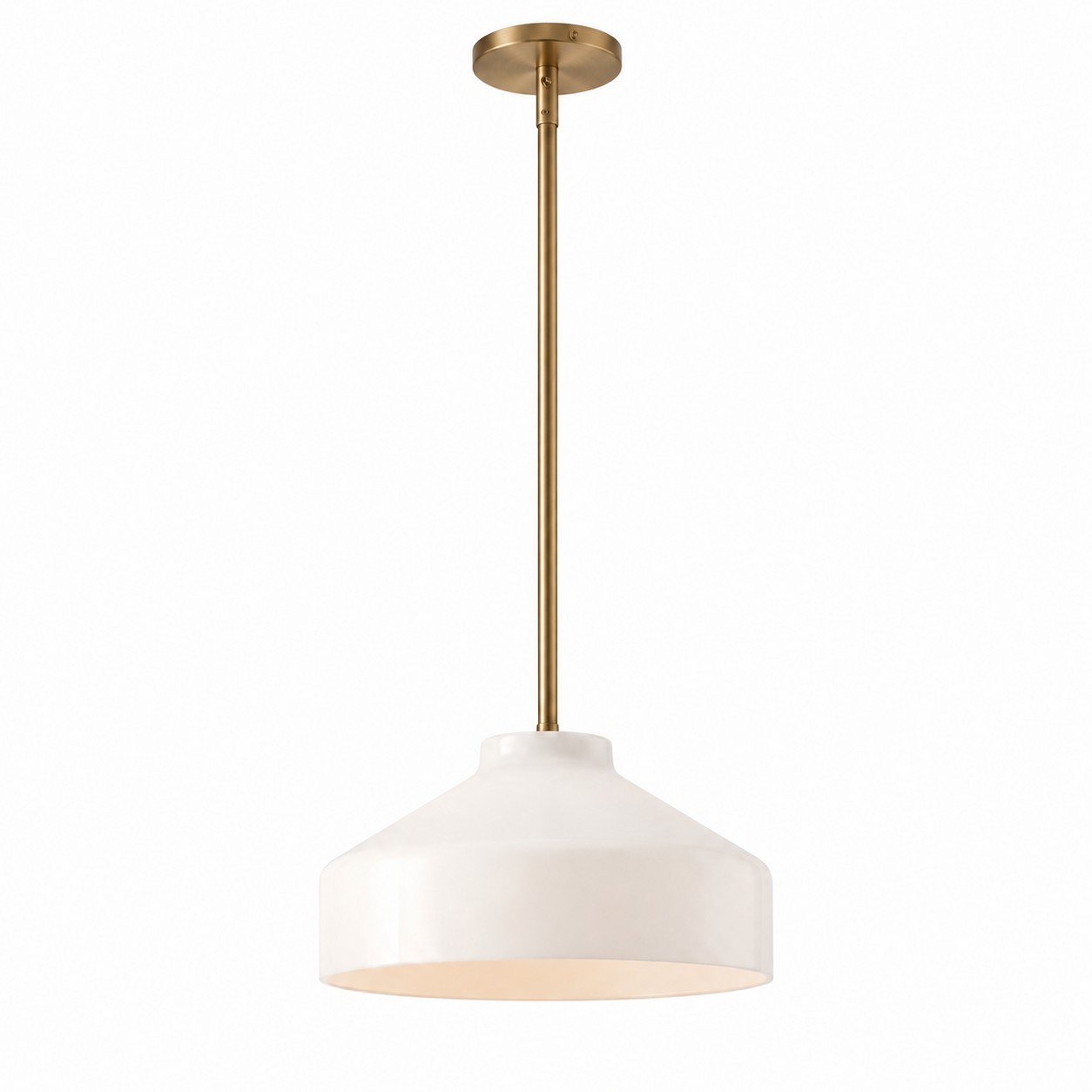 Drilon Modern Brass Rod Glass Shade Pendant Light
