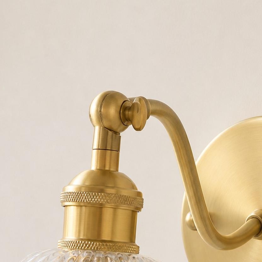 Alaric French Brass And Glass Wall Sconce