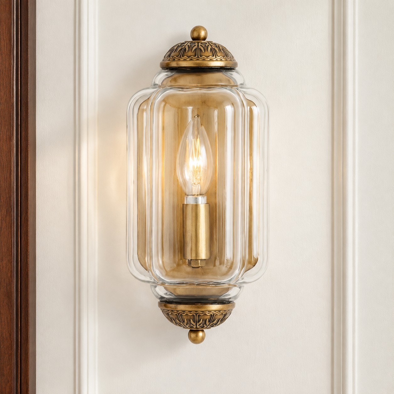 Michael Vintage Eloise Milk Glass Flush Wall Light