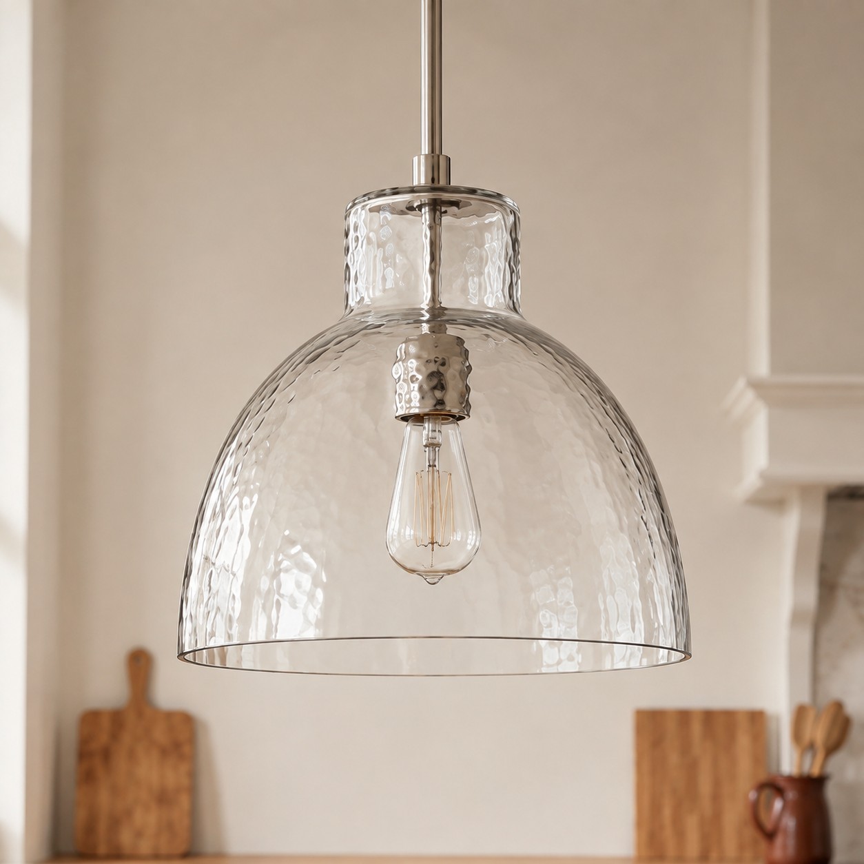 Keen Farmhouse Glass Dome Pendant Light