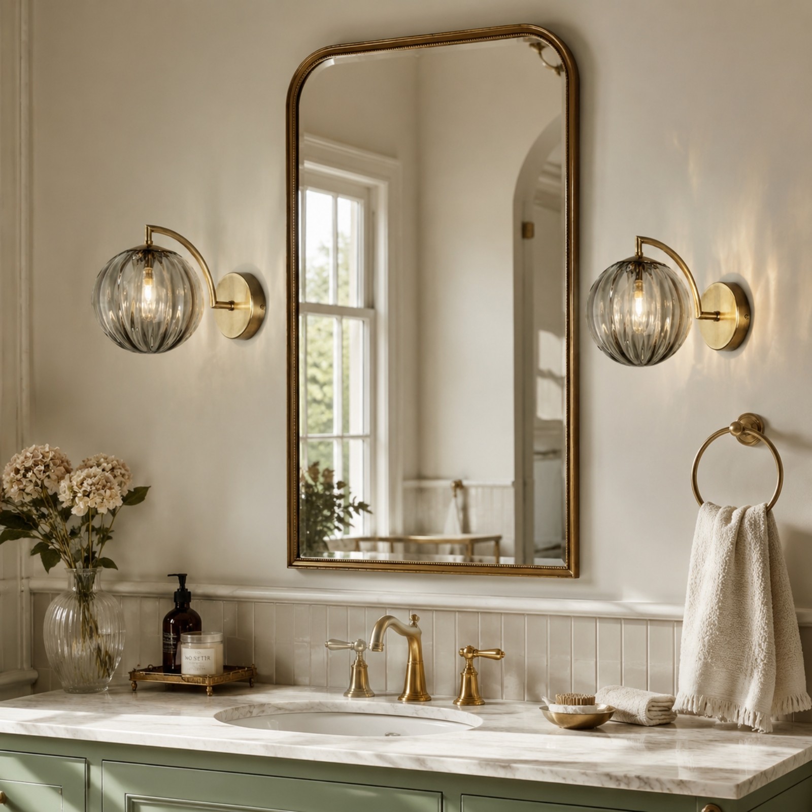 Soluna Modern Ball Glass Wall Sconce