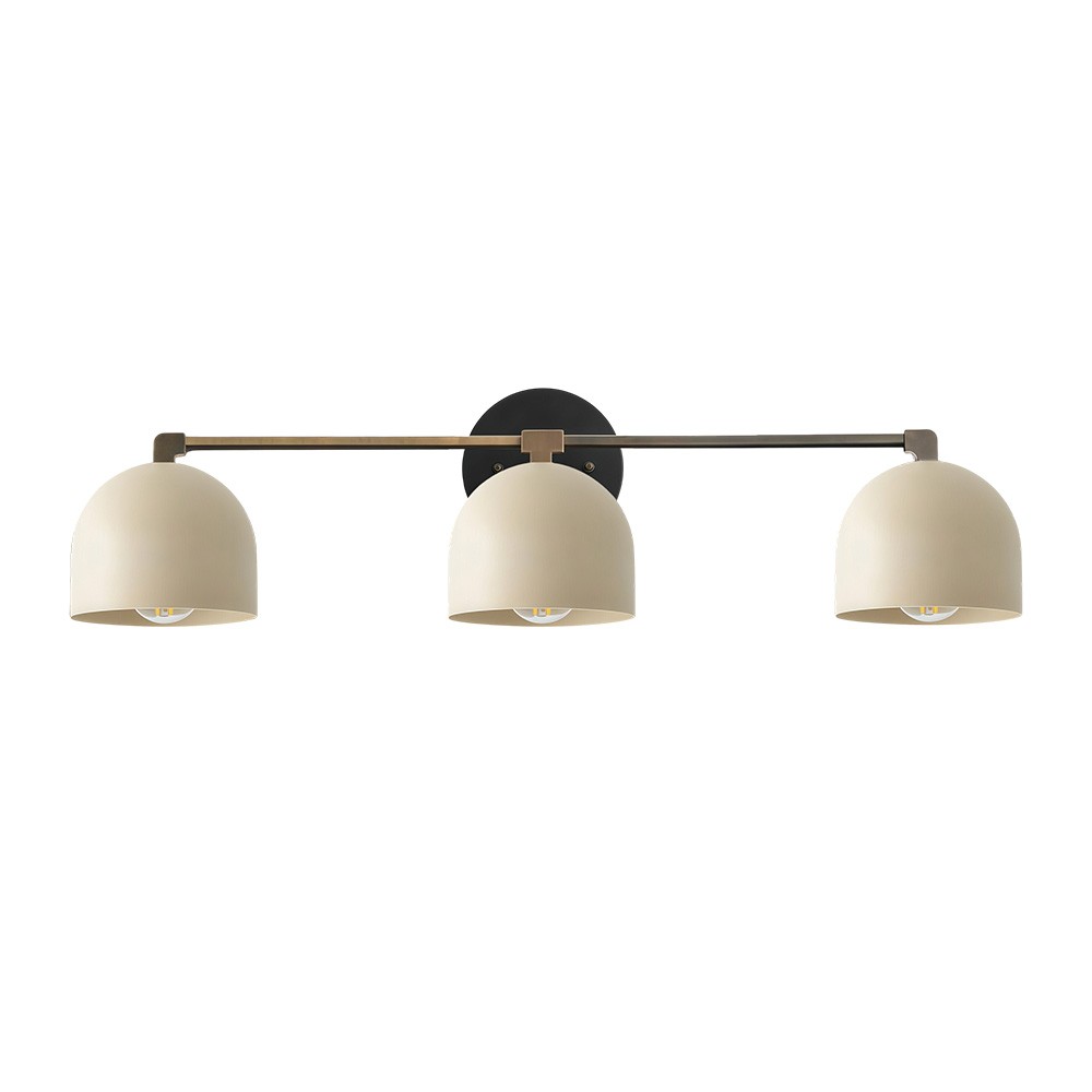 Astair Nordic Metal Deep Dome Vanity Wall Sconce in Rustic Brass