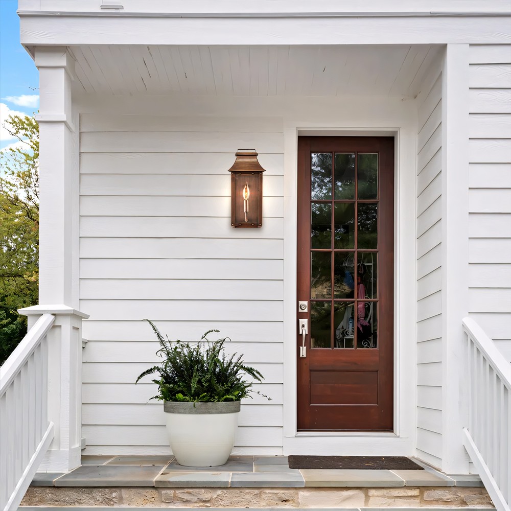 Montague Vintage Brass Outdoor Waterproof Wall Mounted Lantern Sconce