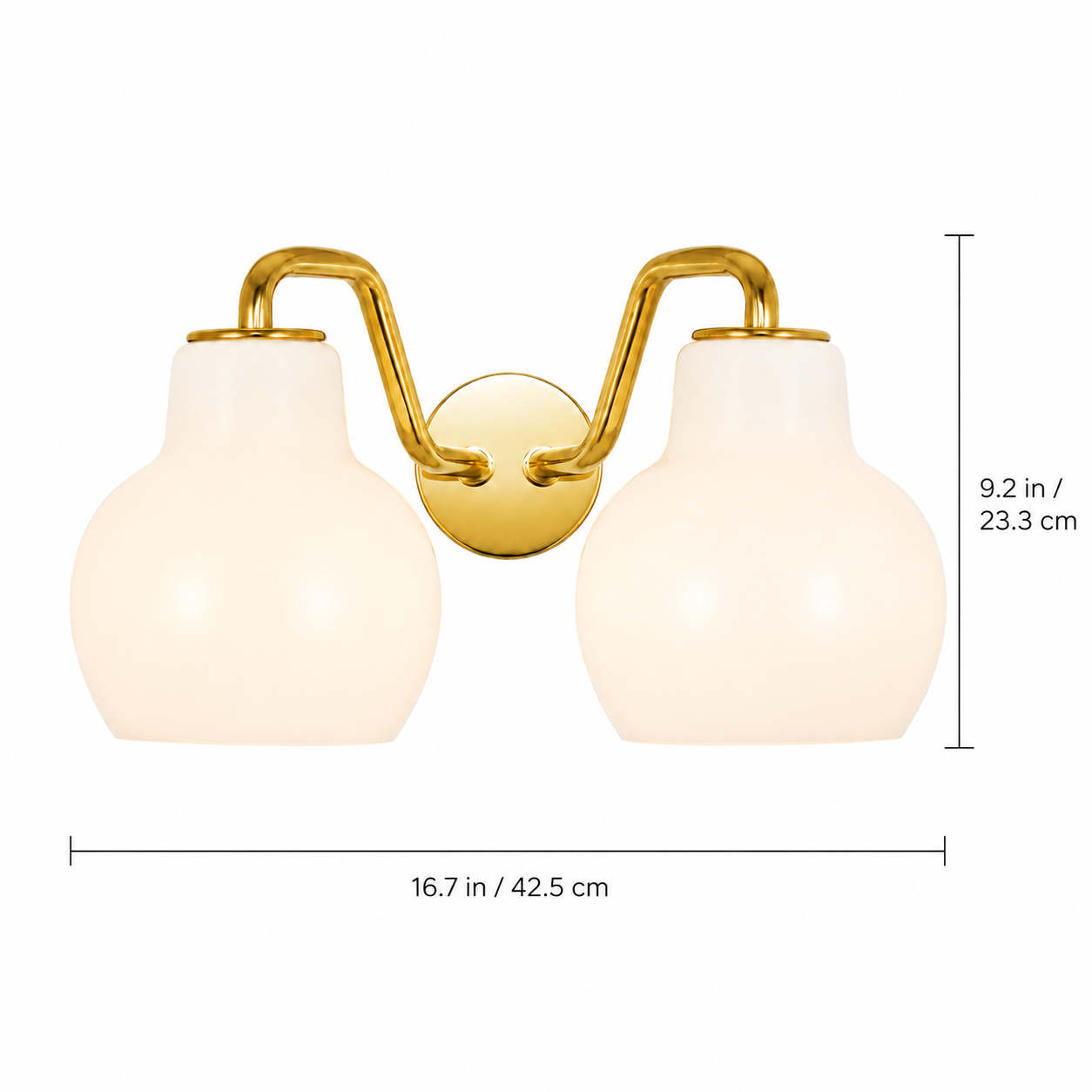 Aryahi Nordic Curved Brass Glass Wall Sconce