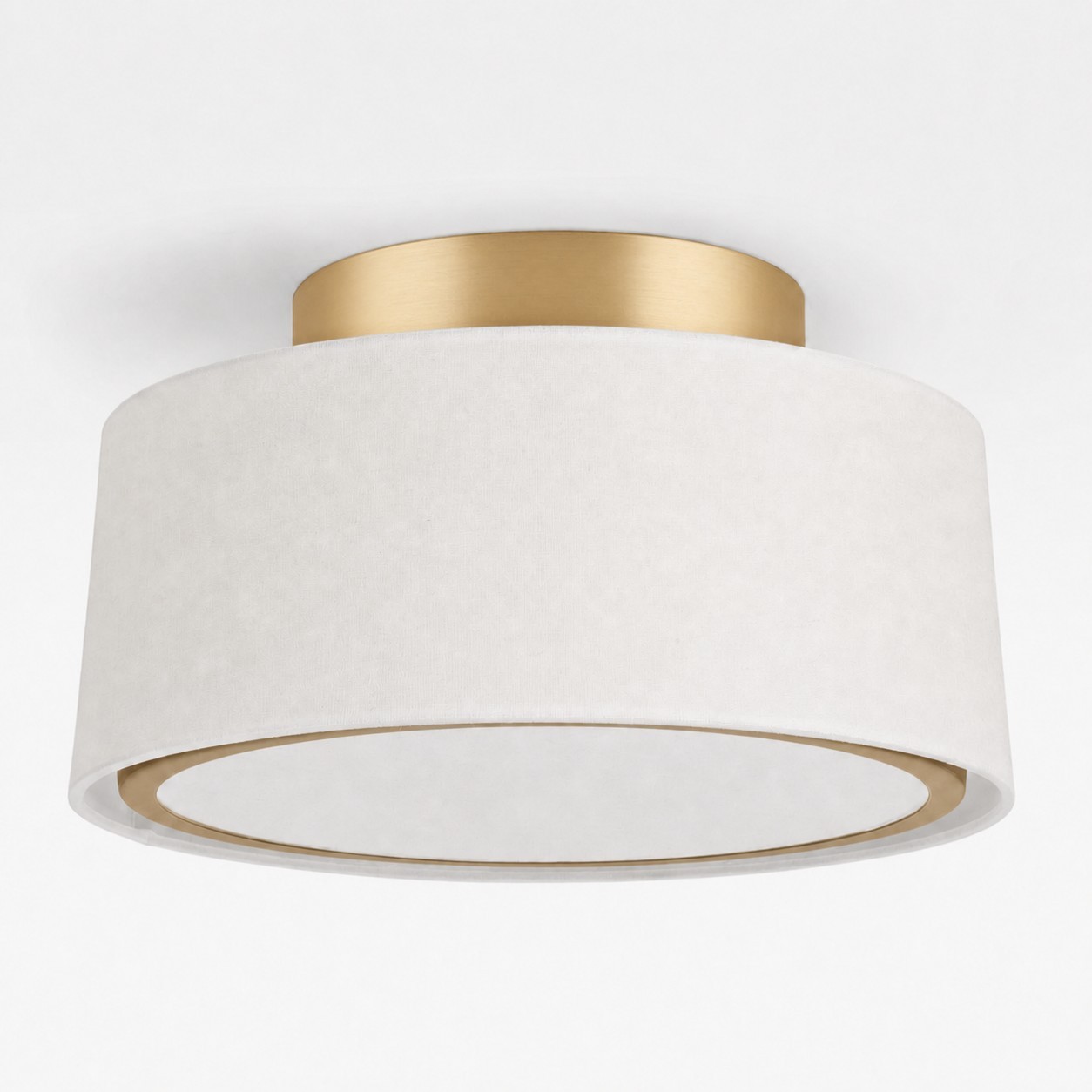 Zuri Farmhouse Drum Linen Ceiling Light
