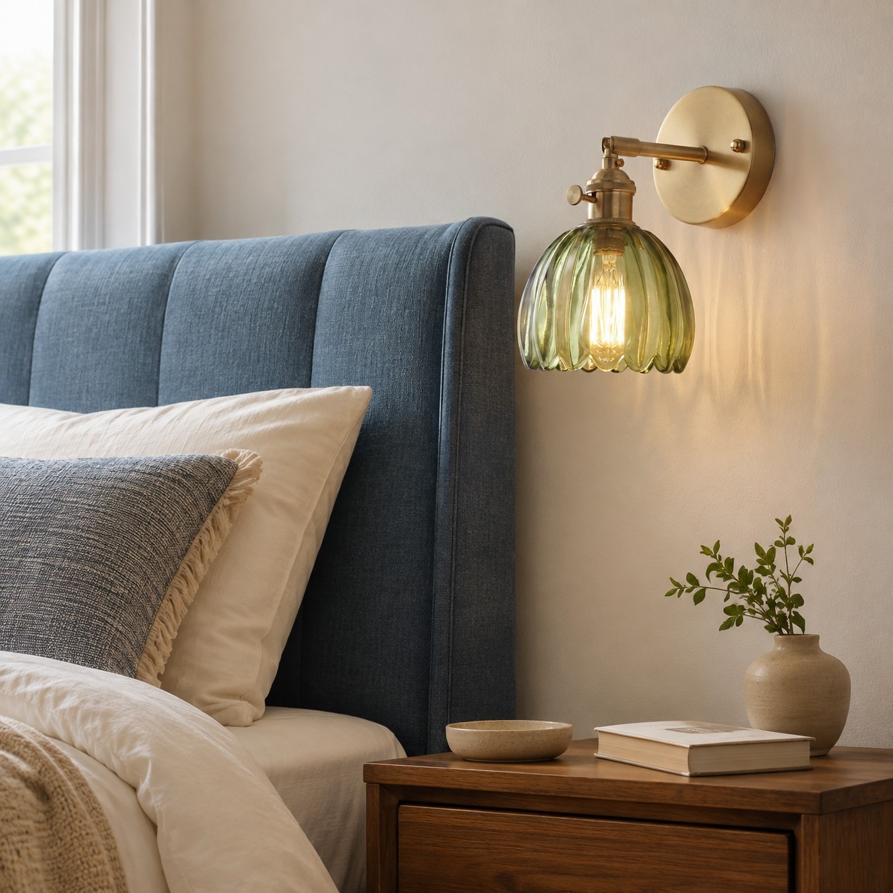 Elara Vintage Glass Tulip Sconce