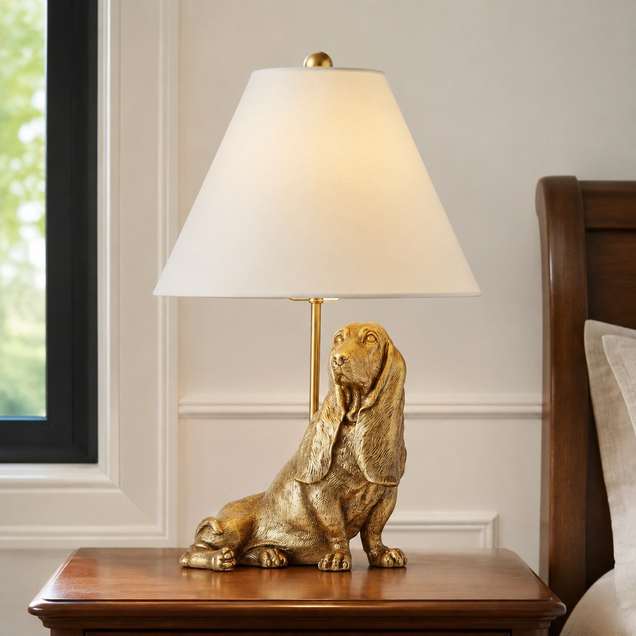 Aurea Unique Animal Table Lamp - Dog Sculptural Accent Lighting for Bedroom & Living Room