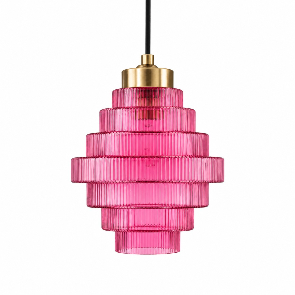 Kaelyn Bottle Shade Stained Striped Glass Pendant Light