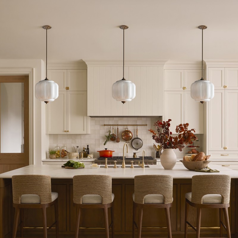 Cyrilith Vintage Milk Glass Oiled Brass Eloise Pendant light