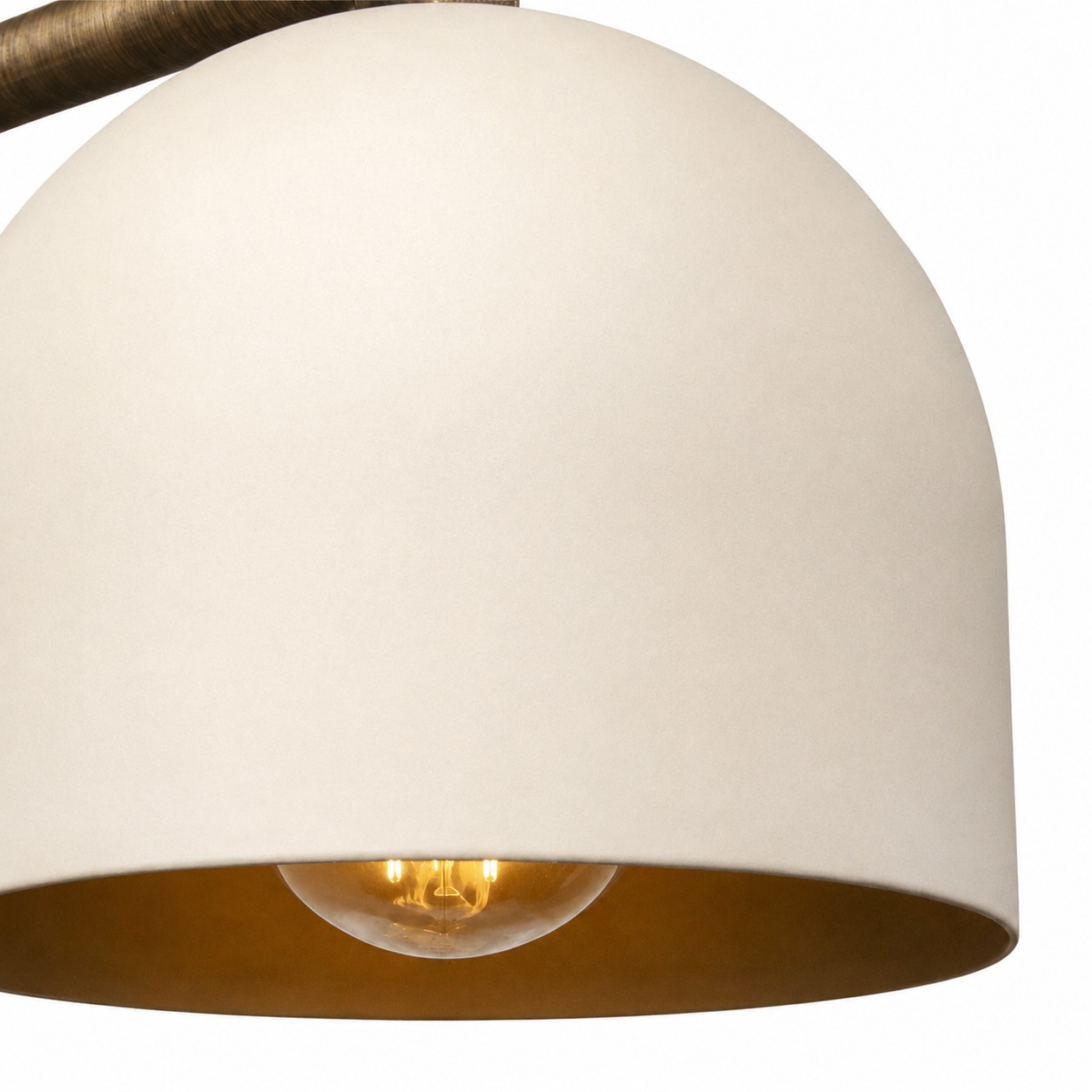 Verai Modern Industrial Cream Metal Dome Wall Sconce