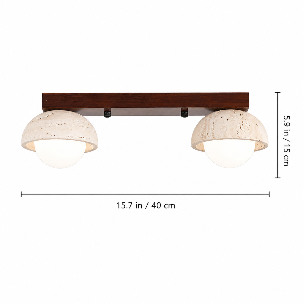 Elio Wabi-Sabi Multi-Light Travertine Linear Ceiling Light