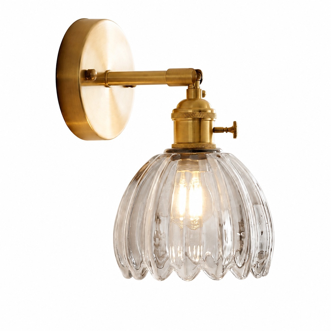 Elara Vintage Glass Tulip Sconce