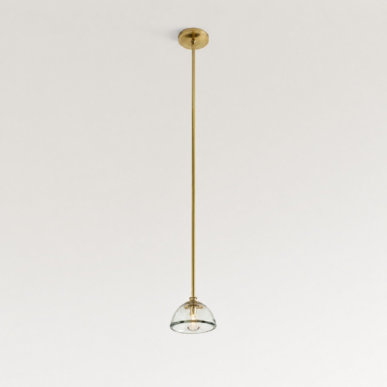 Brenna Modern Brass Cast Glass Dome Pendant Light