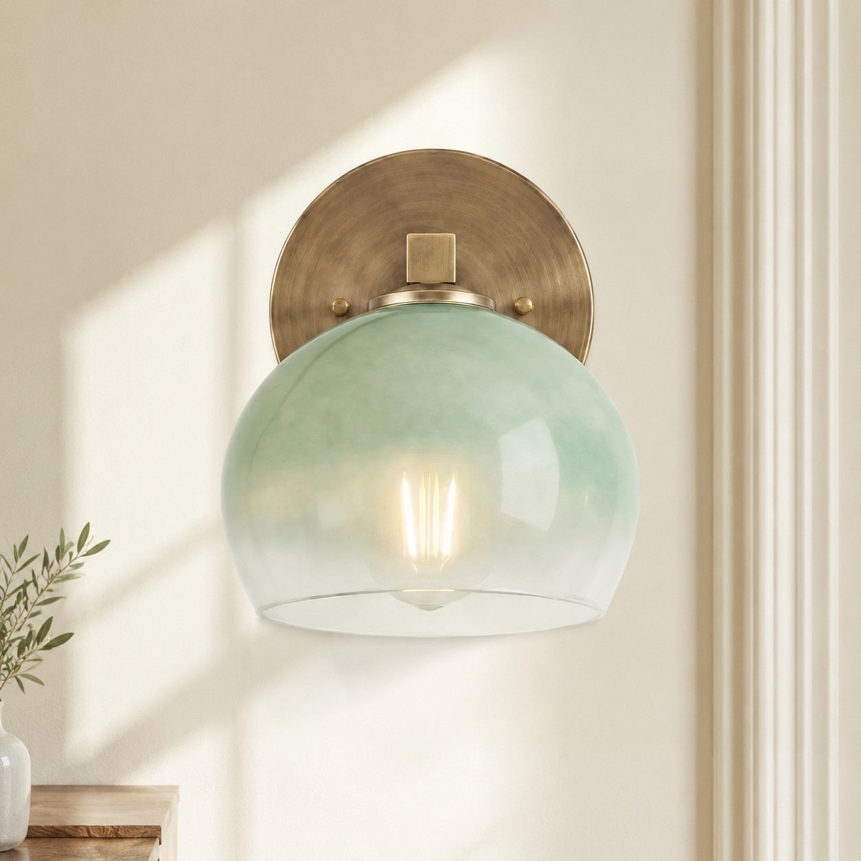 Conrad Vintage 3 Light Bellflower Glass Wall Sconce