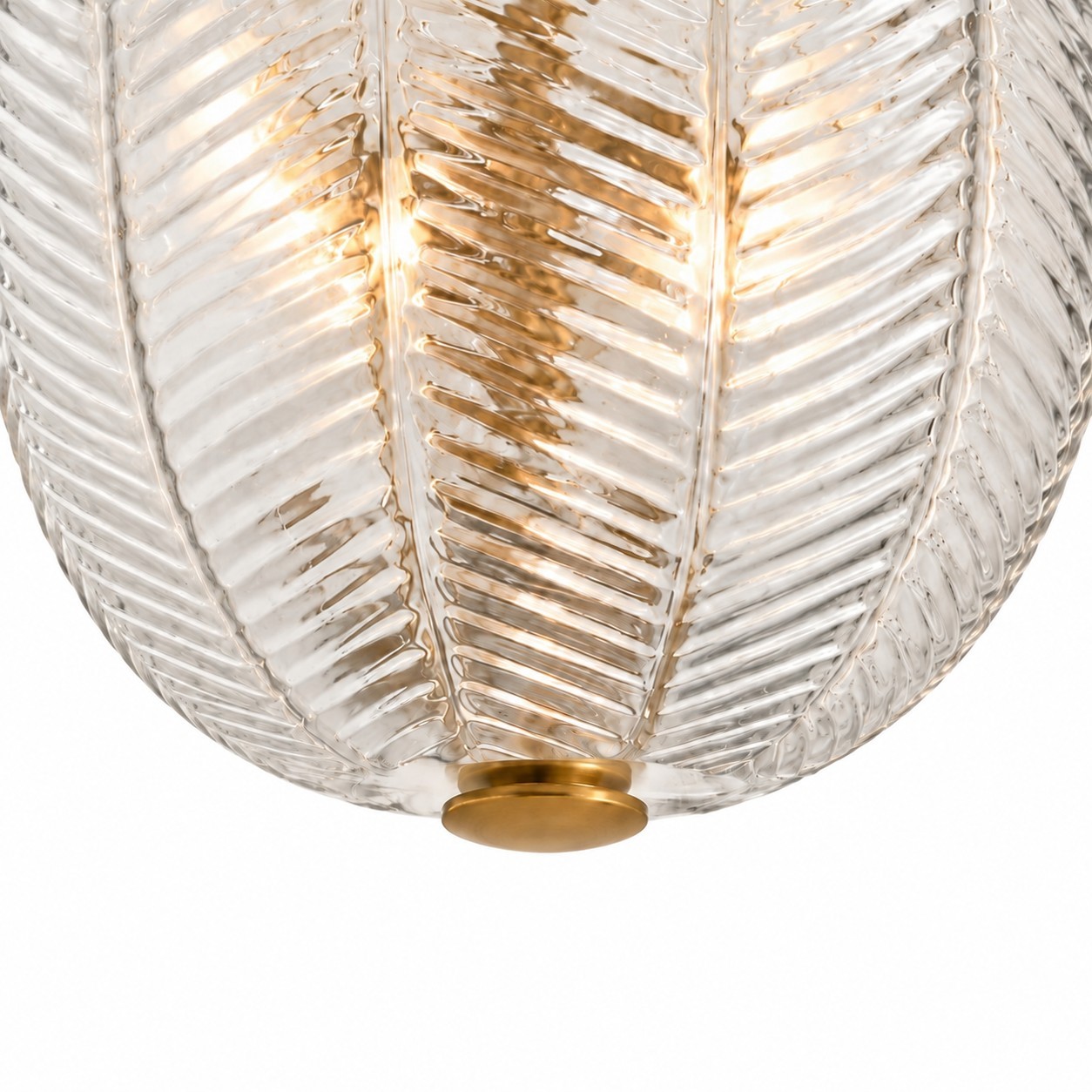 Danica Mid-century  Glass Leaf Round Flush Mount Ceiling Light