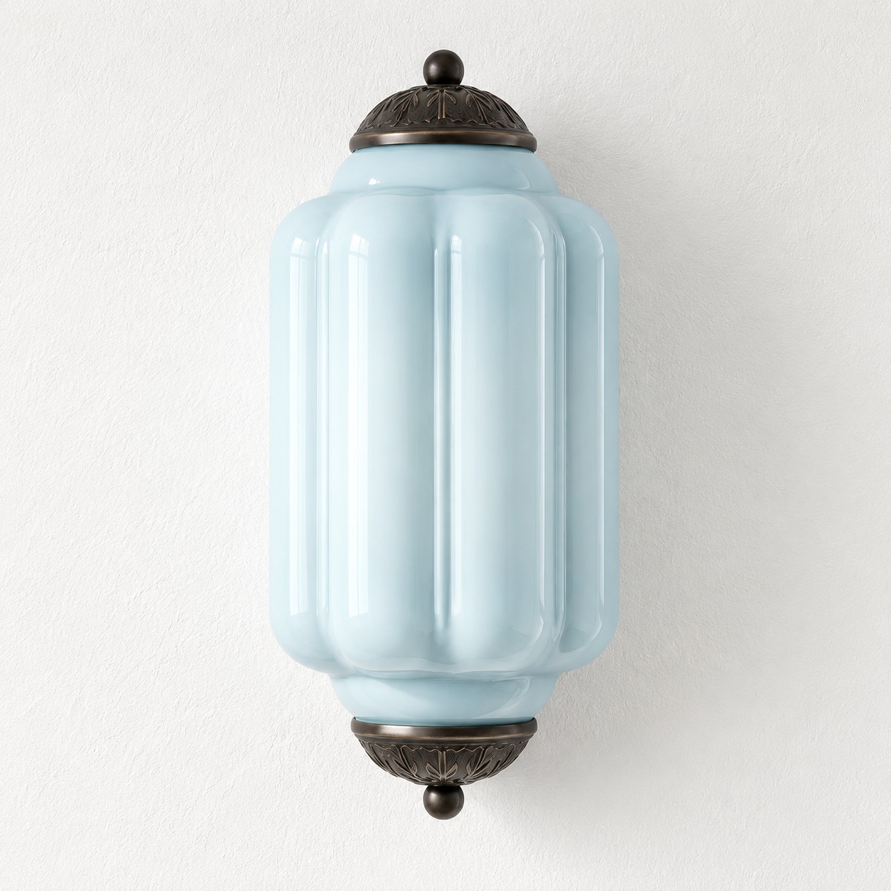 Michael Vintage Eloise Milk Glass Flush Wall Light