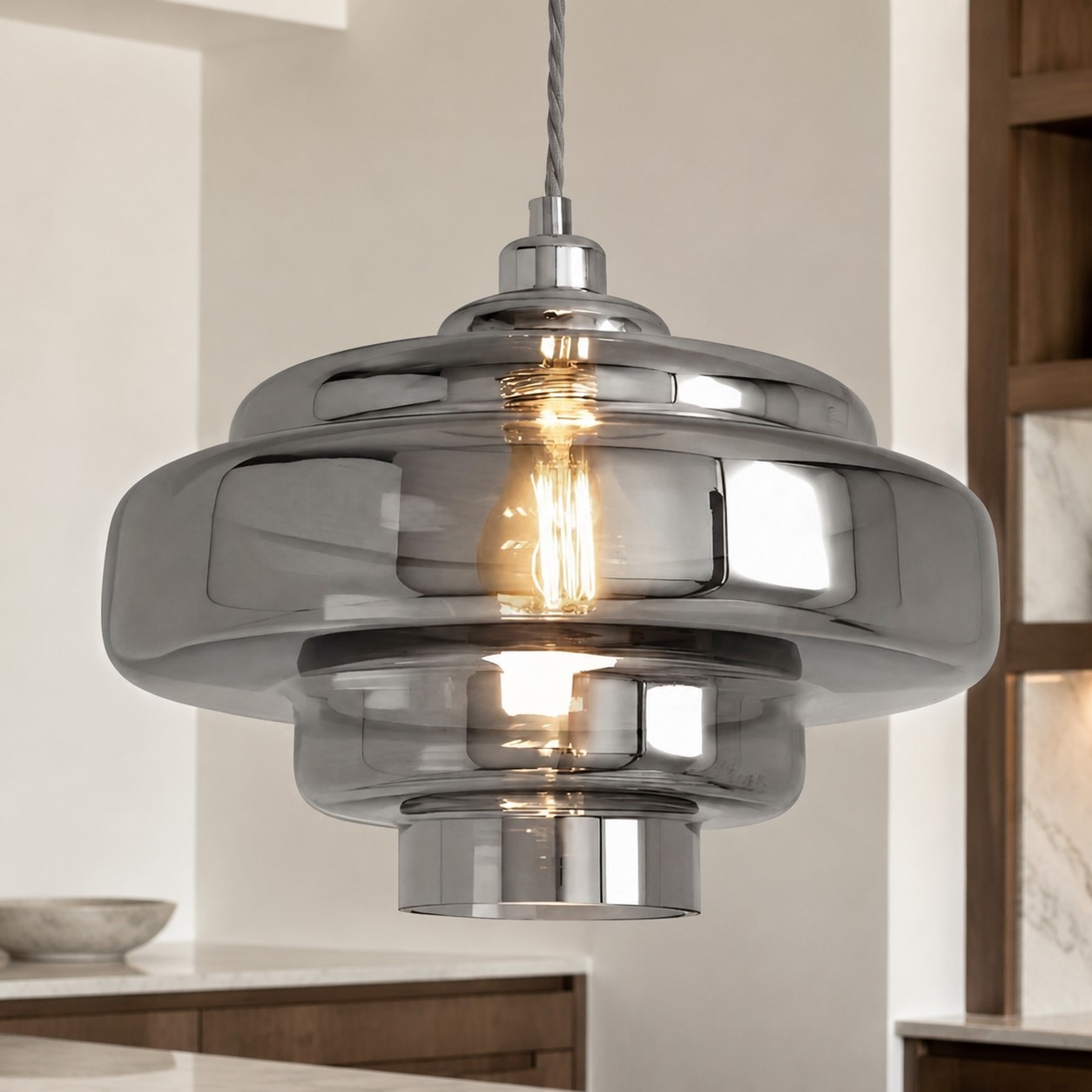 Yves Vintage Tiered Glass Pendant Light